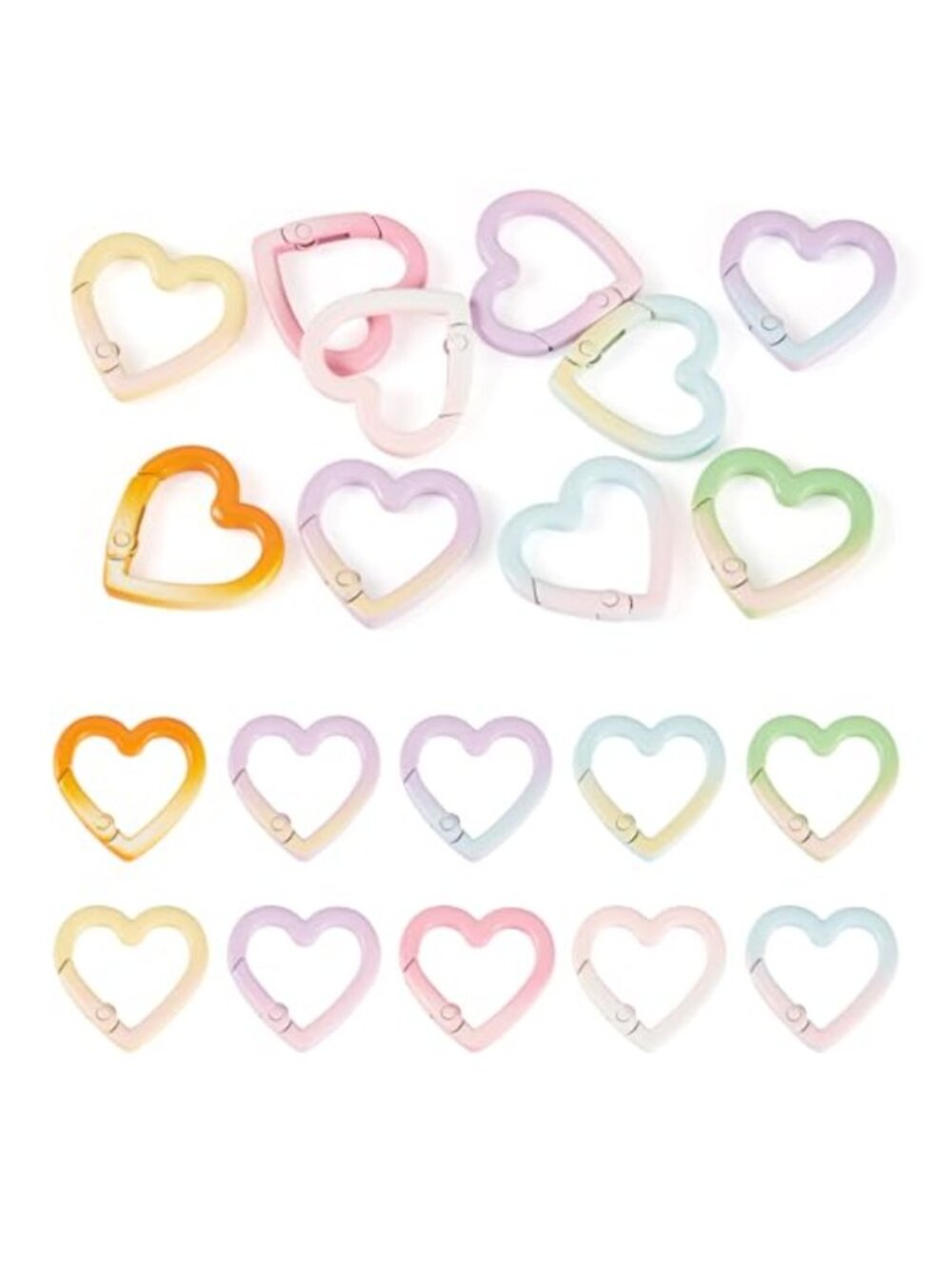 Alloy Heart Spring Clasp Keychain Clips Snap Hooks for Bag Purse DIY Crafts